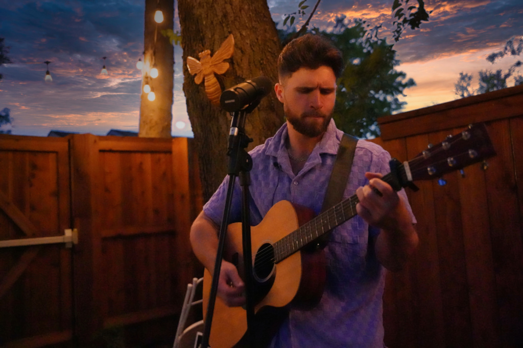 Live music performance during night market at 139 Olive