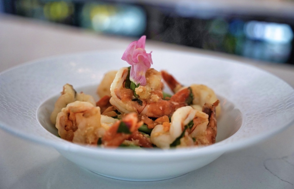 Shrimp entrée at Acquario Italian Restaurant in Keller