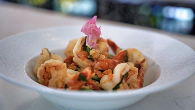 Shrimp entrée at Acquario Italian Restaurant in Keller