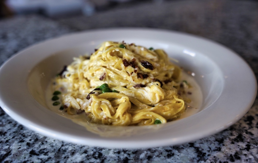 Creamy pasta with peas at DeVivo Bros. Eatery in Keller