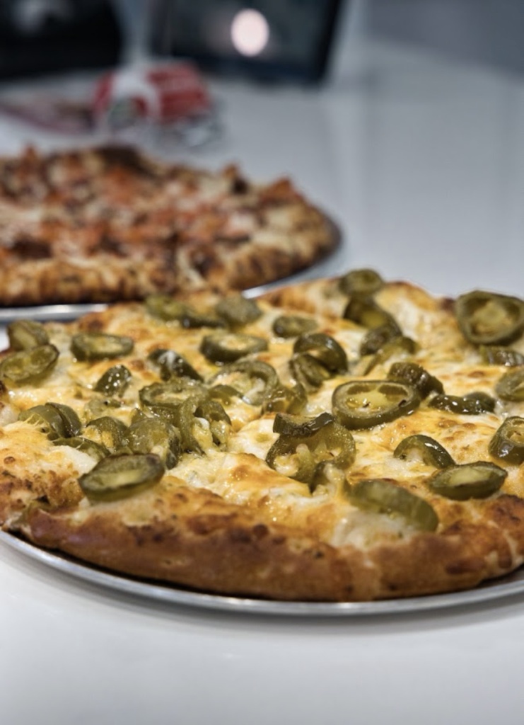 Jalapeño-topped pizza at Mountain Mike’s Pizza in Keller